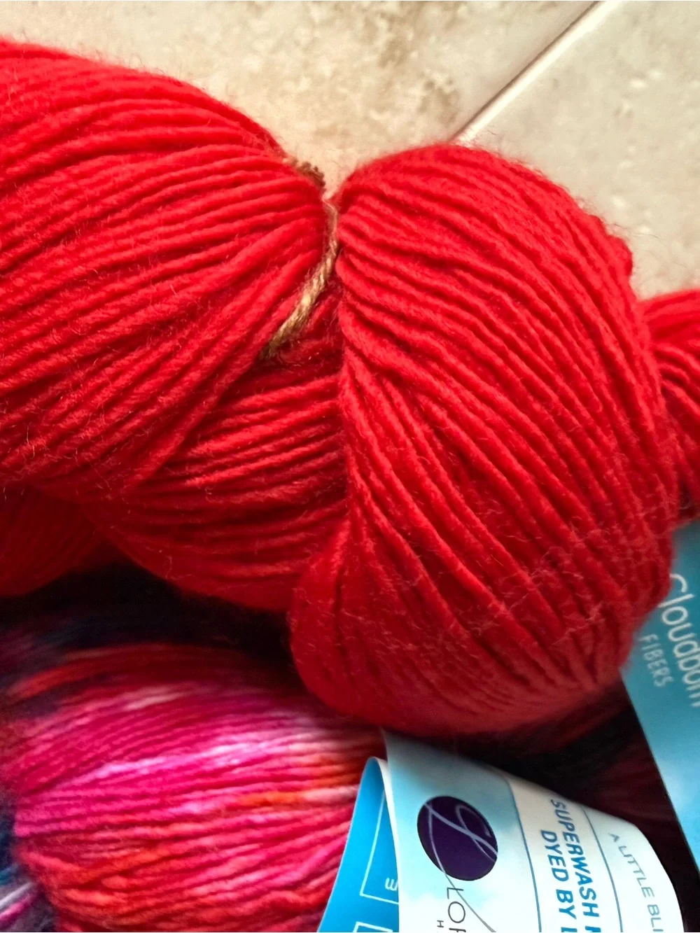 Vibrant Hand-Dyed Yarn Bundle - Red, Multi, Turquoise
